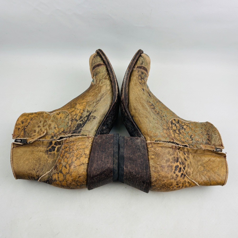 Miss Macie Pedal Pusher Western Ankle Boot Womens 8.5 Floral Leopard Distressed - Picture 8 of 14